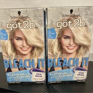 Lot Of 2 Schwarzkopf Got2b Bleach It Permanent Hair Color, 00A Ultra Platinum
